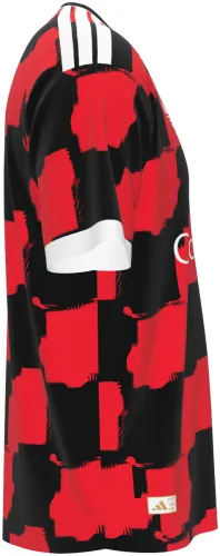 Camisa visitante do Fulham FC 2026 - 2027 com xadrez vermelho e preto irregular, frente e costas