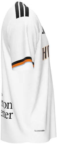 Camisa terceiro uniforme do Houston Dynamo 2026 branca com HOUSTON em letras serifadas, frente e costas
