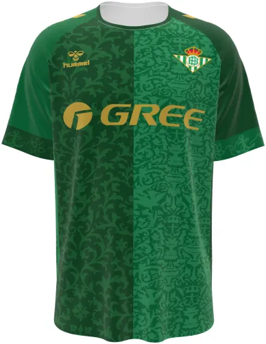 Camisa visitante do Real Betis 2026 - 2027 verde com ornamento floral tom sobre tom, frente e costas