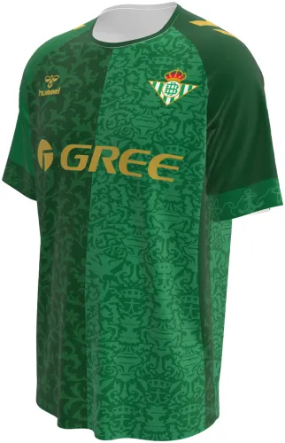 Camisa visitante do Real Betis 2026 - 2027 verde com ornamento floral tom sobre tom, frente e costas
