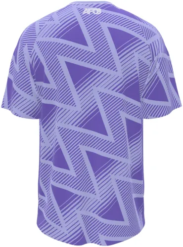 Camisa visitante do AFC Bournemouth 2026 - 2027 lilás com ziguezague tom sobre tom, frente e costas