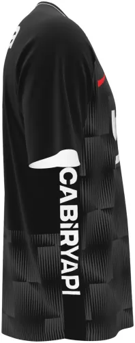 Camisa terceiro uniforme do Beşiktaş 2026 - 2027 preta com blocos tom sobre tom, frente e costas