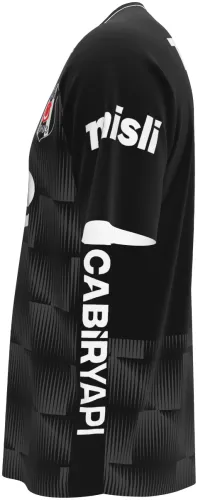 Camisa terceiro uniforme do Beşiktaş 2026 - 2027 preta com blocos tom sobre tom, frente e costas
