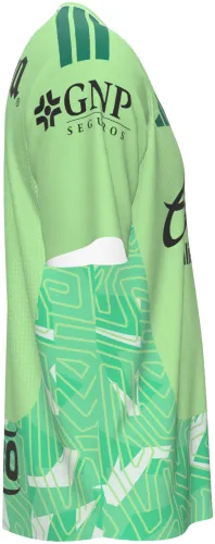Camisa de goleiro do Club América 2026 - 2027 verde-limão com trama de circuito, frente e costas