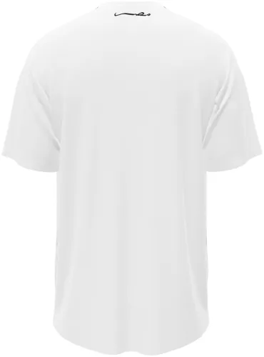 Camisa visitante do Egito 2026 branca com losangos de figuras faraônicas, frente e costas