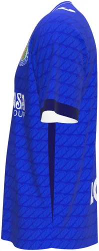 Camisa titular do Getafe 2026 - 2027 azul com trama de ondas tom sobre tom, frente e costas