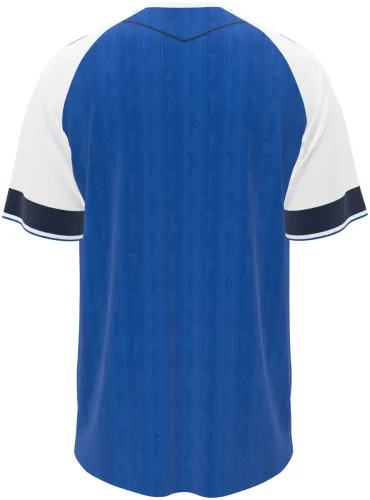 Camisa titular do Hoffenheim 2026 - 2027 azul com mangas brancas, frente e costas
