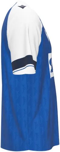Camisa titular do Hoffenheim 2026 - 2027 azul com mangas brancas, frente e costas