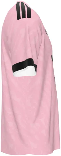 Camisa visitante da Juventus 2026 - 2027 rosa com zebrado tom sobre tom, frente e costas