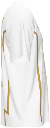 Camisa de edição especial do Ravenna 2026 - 2027 branca e dourada com leões alados, frente e costas