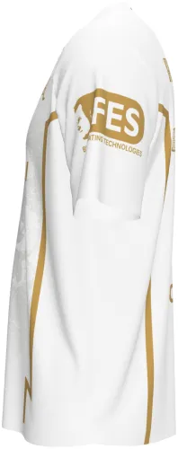Camisa de edição especial do Ravenna 2026 - 2027 branca e dourada com leões alados, frente e costas
