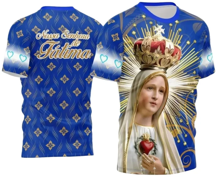 Arte Estampa Camisa Religião Nossa Senhora de Fátima 2024