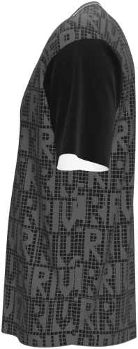 Camisa de pré-jogo do River Plate 2027 cinza com a palavra RIVER repetida, frente e costas