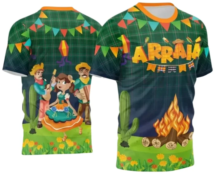  Arte Estampa Camiseta Arraiá 2025