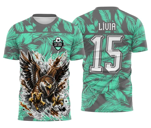 Arte esportiva de gavião para camisa de interclasse e uniforme de equipe escolar Arte Autoral Doces Desenhos