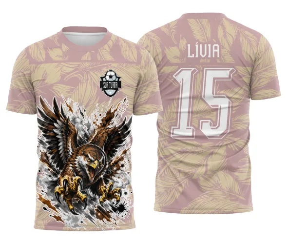 Arte de gavião para uniforme escolar de interclasse com identidade de equipe esportiva Arte Autoral Doces Desenhos