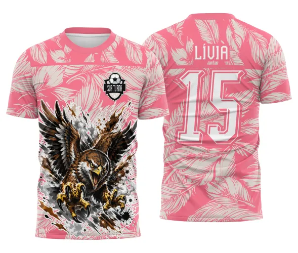 Arte de gavião para camisa de turma escolar com estilo esportivo para jogos interclasse Arte Autoral Doces Desenhos