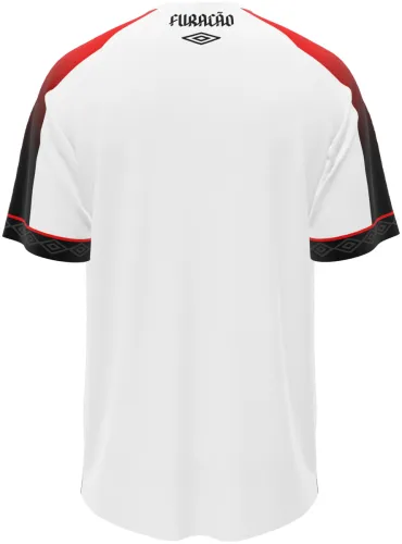 Camisa visitante do Athletico Paranaense 2026 branca com ombro vermelho e preto, frente e costas