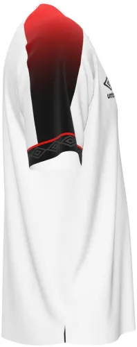Camisa visitante do Athletico Paranaense 2026 branca com ombro vermelho e preto, frente e costas