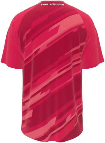 Camisa de goleiro da Bósnia e Herzegovina 2026 rosa com riscos diagonais, frente e costas