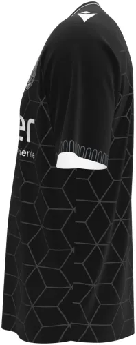 Camisa terceiro uniforme do CA Osasuna 2026 - 2027 preta com malha de hexágonos, frente e costas