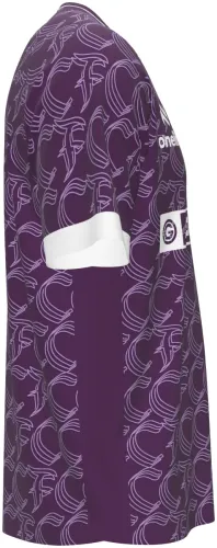 Camisa de goleiro do Cliftonville FC 2026 - 2027 roxa com monograma repetido, frente e costas
