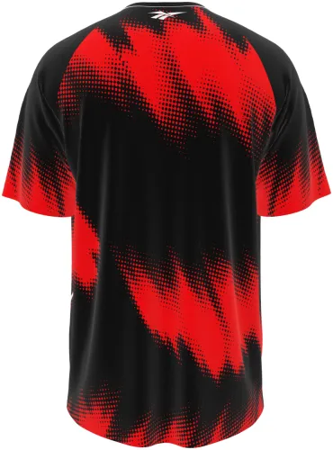 Camisa de treino do Club Tijuana 2026 - 2027 preta com chamas vermelhas em meio-tom, frente e costas