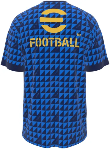 Camisa de pré-jogo do Inter de Milão 2026 - 2027 azul com triângulos geométricos, frente e costas