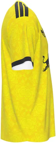 Camisa visitante do Leeds United 2026 - 2027 amarela com padrão floral tom sobre tom, frente e costas
