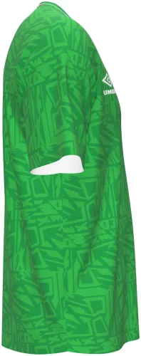 Camisa retrô do México 1994 verde-limão com grafismo asteca, frente e costas