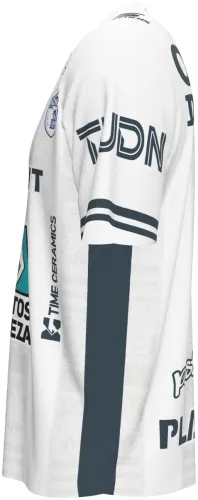 Camisa visitante do Pachuca 2026 - 2027 branca com coluna central ornamentada, frente e costas
