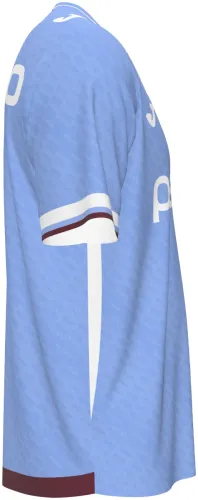 Camisa visitante do Trabzonspor 2026 - 2027 azul-clara com quadriculado tom sobre tom, frente e costas