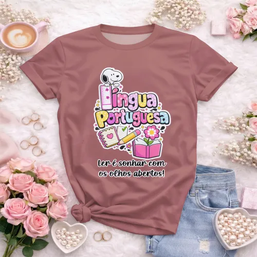 Arte para Camiseta de Língua Portuguesa Doces Desenhos