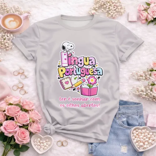 Arte para Camiseta de Língua Portuguesa Doces Desenhos