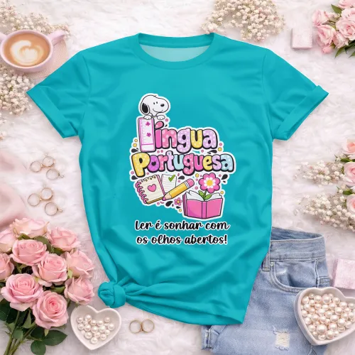 Arte para Camiseta de Língua Portuguesa Doces Desenhos
