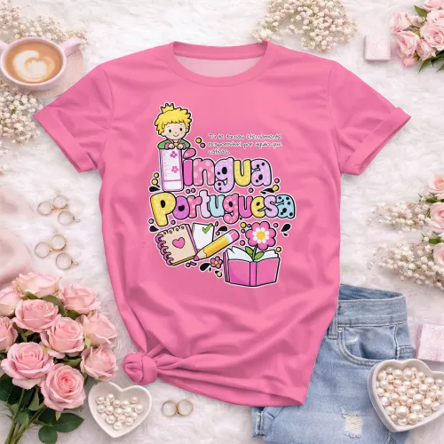 Arte para Camiseta de Língua Portuguesa Doces Desenhos