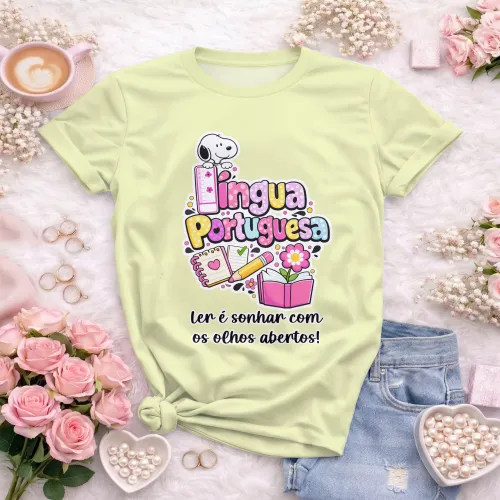 Arte para Camiseta de Língua Portuguesa Doces Desenhos