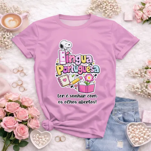 Arte para Camiseta de Língua Portuguesa Doces Desenhos