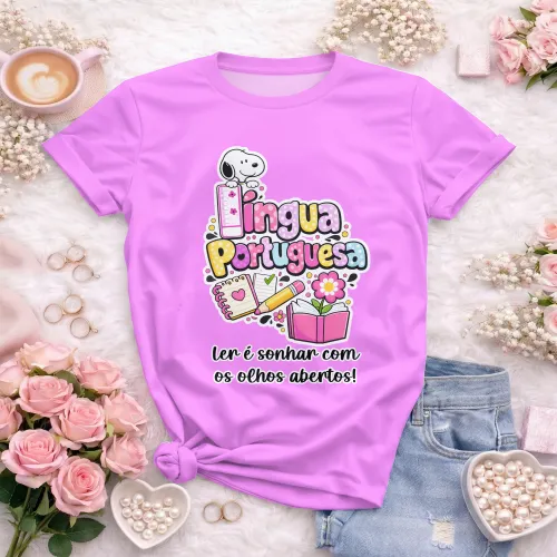 Arte para Camiseta de Língua Portuguesa Doces Desenhos