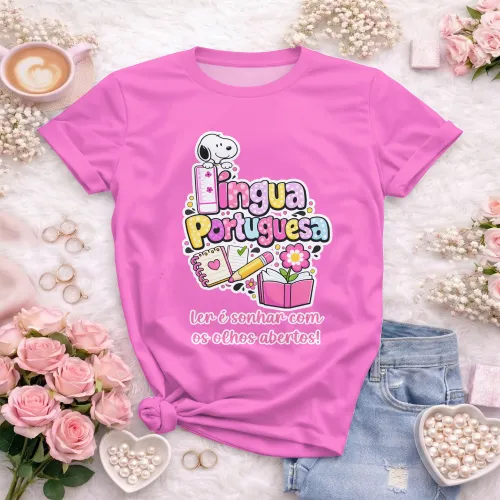 Arte para Camiseta de Língua Portuguesa Doces Desenhos