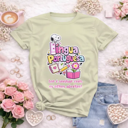 Arte para Camiseta de Língua Portuguesa Doces Desenhos