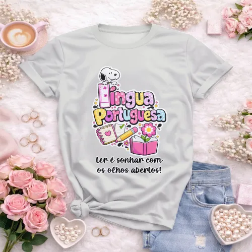 Arte para Camiseta de Língua Portuguesa Doces Desenhos