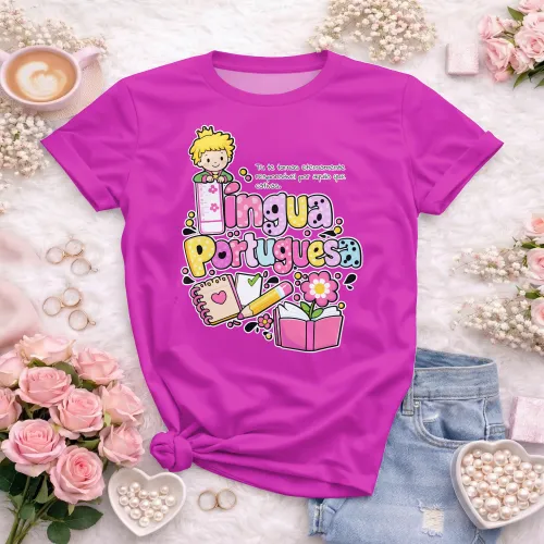 Arte para Camiseta de Língua Portuguesa Doces Desenhos