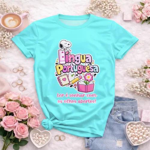 Arte para Camiseta de Língua Portuguesa Doces Desenhos