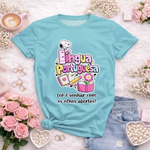 Arte para Camiseta de Língua Portuguesa Doces Desenhos