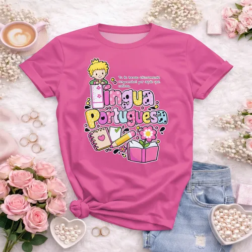 Arte para Camiseta de Língua Portuguesa Doces Desenhos