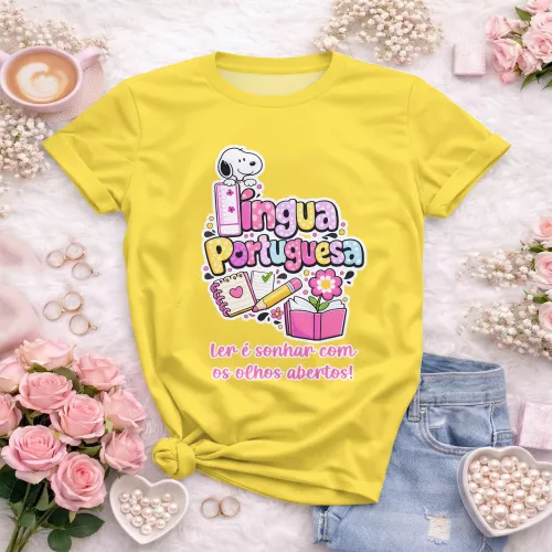 Arte para Camiseta de Língua Portuguesa Doces Desenhos