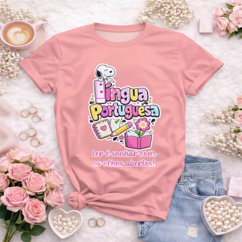 Arte para Camiseta de Língua Portuguesa Doces Desenhos
