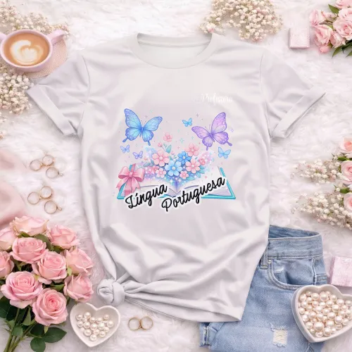 Arte para Camiseta de Língua Portuguesa Doces Desenhos