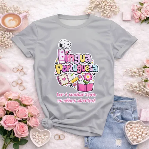 Arte para Camiseta de Língua Portuguesa Doces Desenhos
